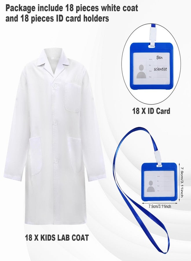 Liitrsh 18 Set Lab Coats for Kids White Scientists Costume with ID Card for Children Doctor Role Play Career Day Christmas (Medium) - Image 3